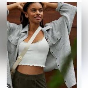 Aerie Lumberlane Waffle Button Up